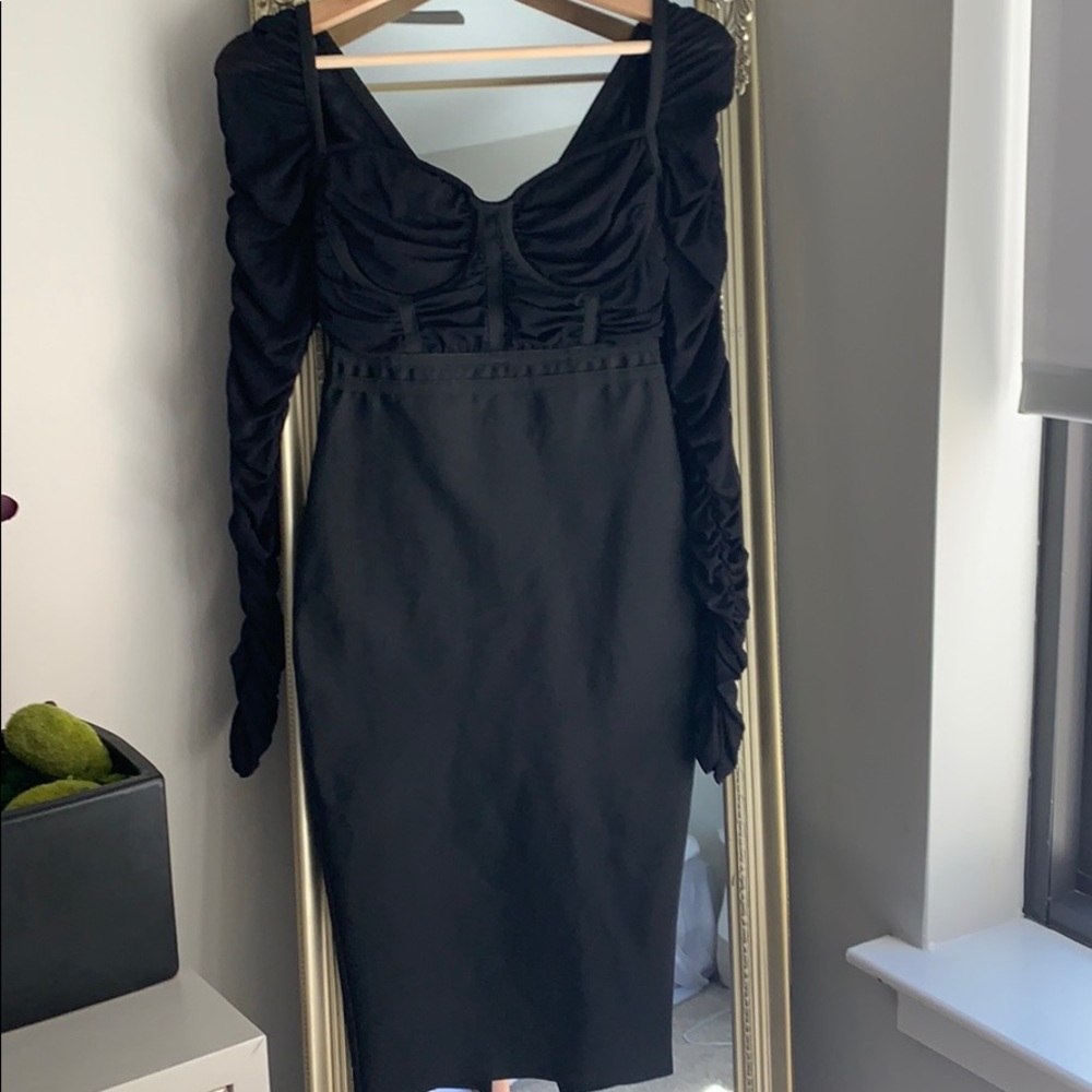 BEBE cocktail bodycon heart shape bust dress
